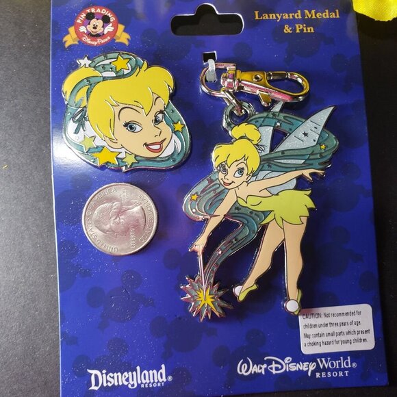 Disney Tinkerbell Fairy Peter Pan Lanyard Trading Pin Badge Lapel Pin Brooch - Picture 8 of 9